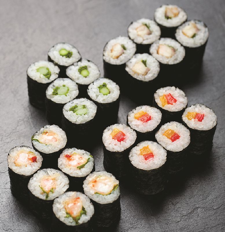 Hosomaki Sushi Roll with Grilled Asparagus
