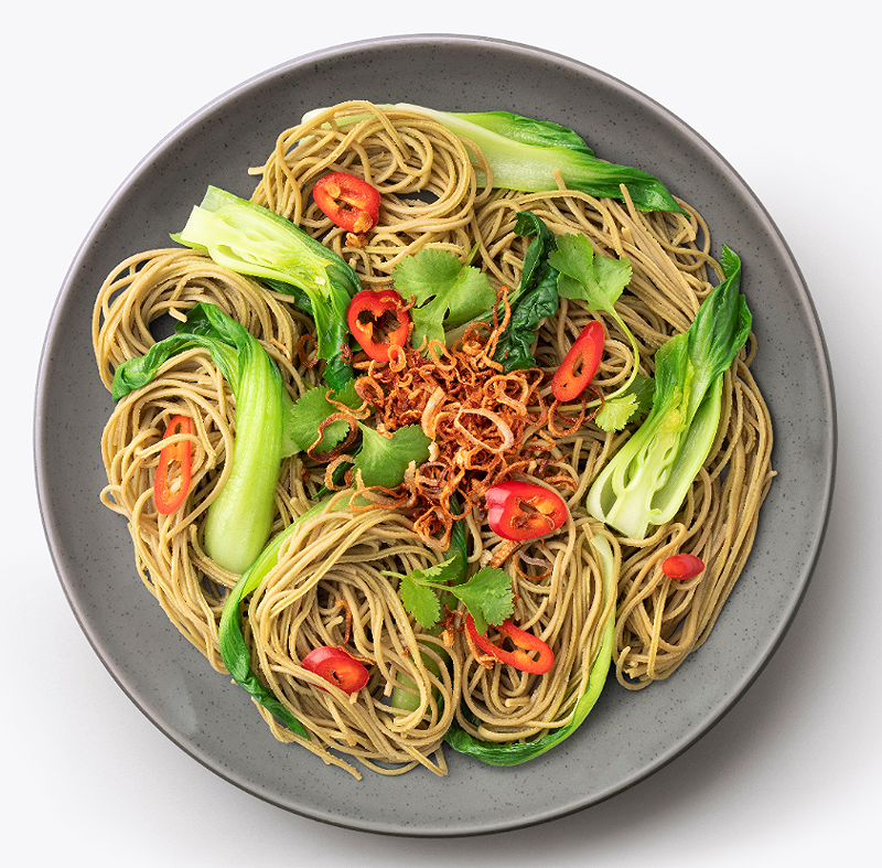 Vegan Edamame Soybean Noodle Stir Fry