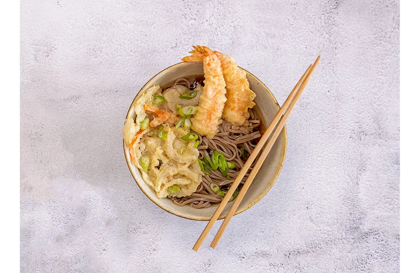 Soba Noodle Soup with Tempura Topping