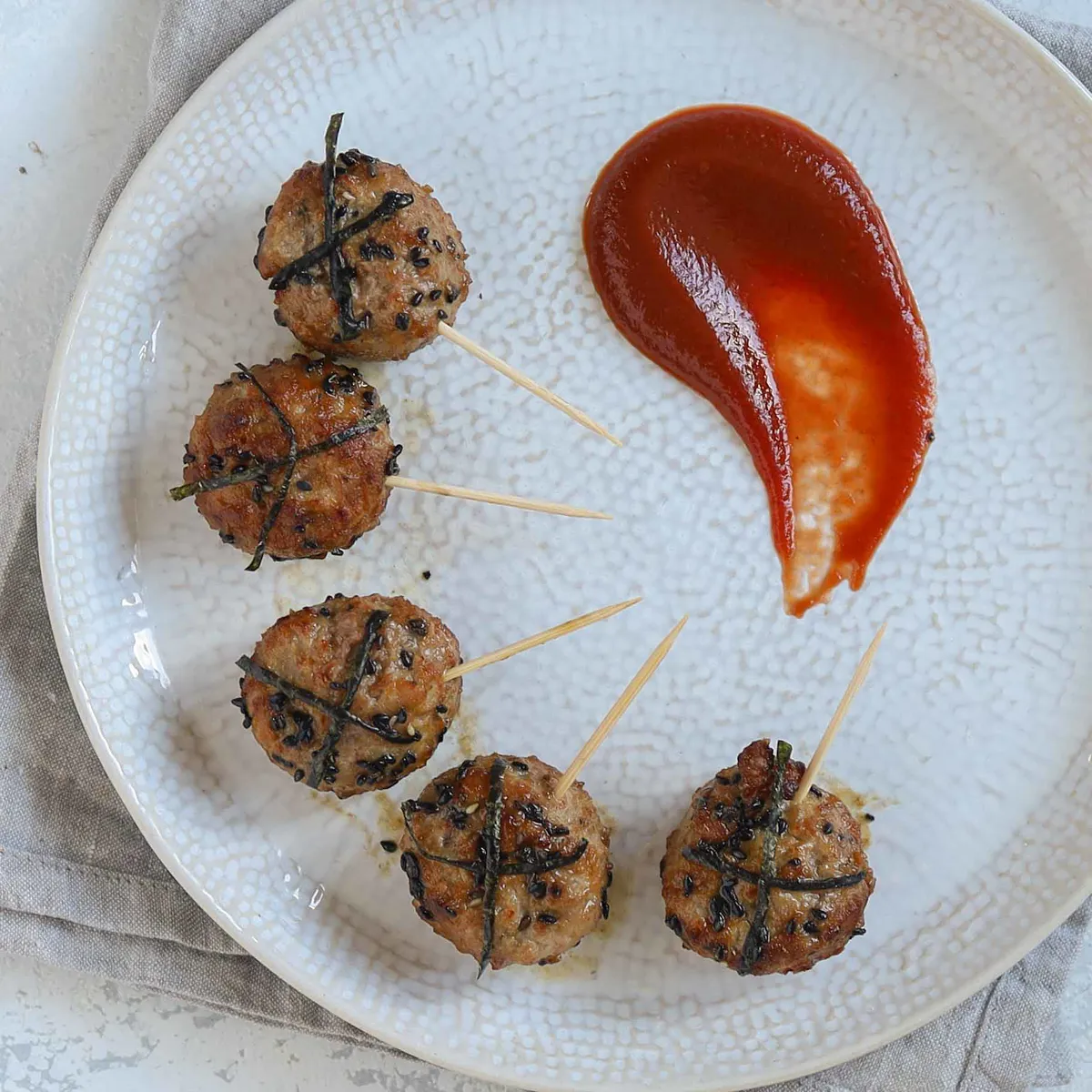 Tsukune meatballs