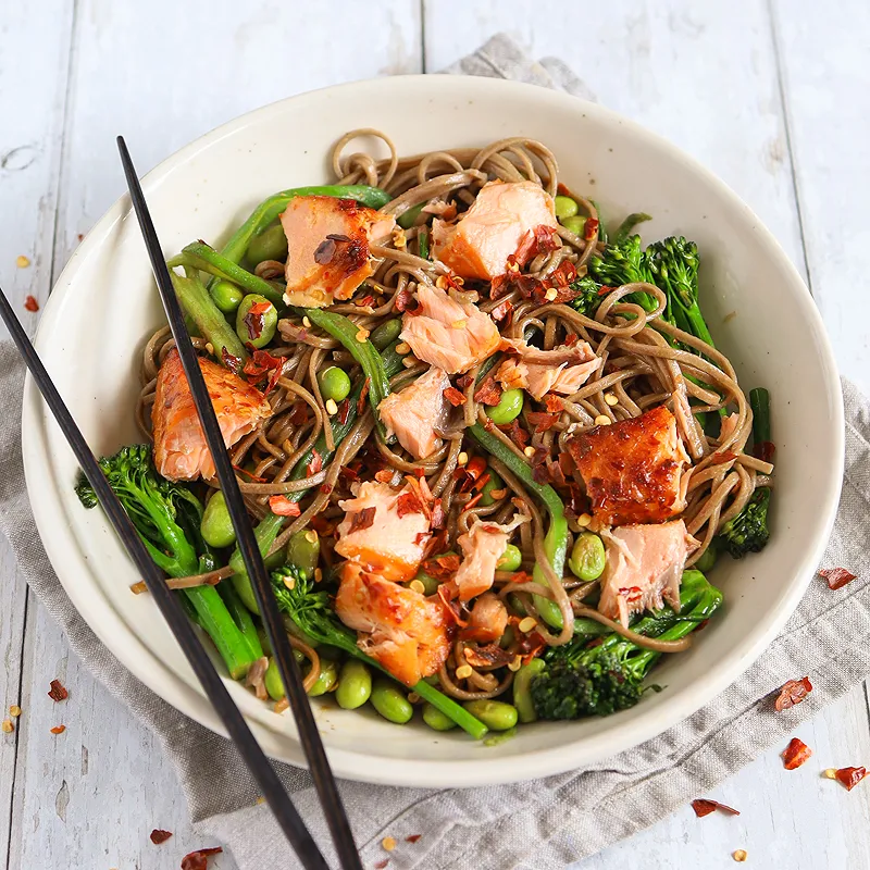 Salmon Ginger Soba Noodles