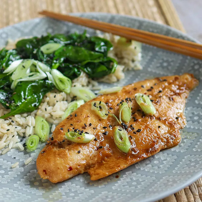 Miso and Soy Sea Bass
