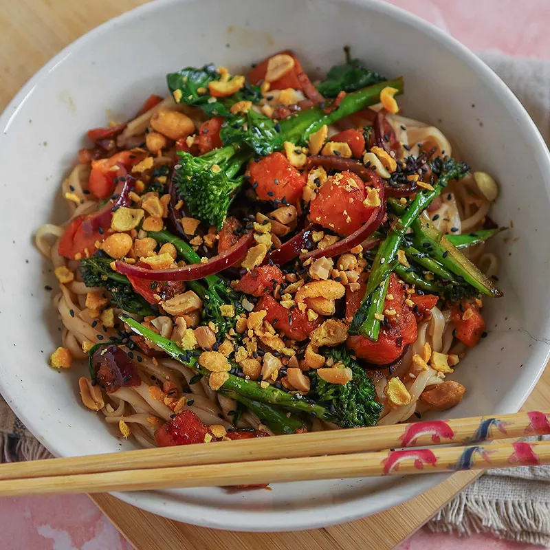 Spicy Butternut and Peanut Udon