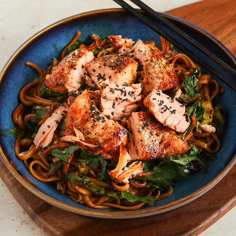 Seared Teriyaki Salmon Stir Fry
