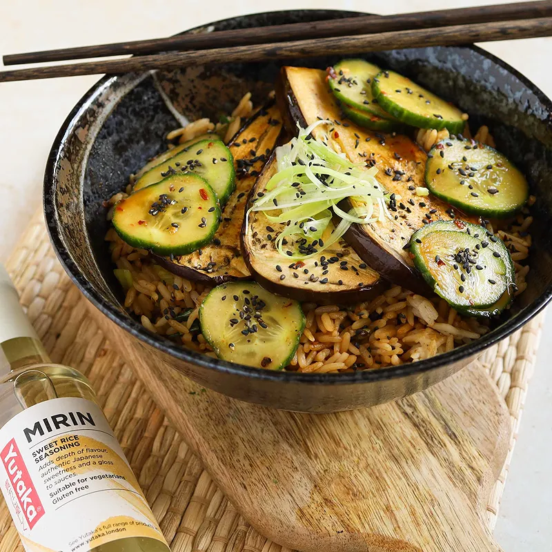 Soy-Glazed Aubergine Donburi 
