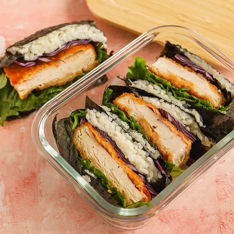 Crispy Chicken onigiri Sandwiches